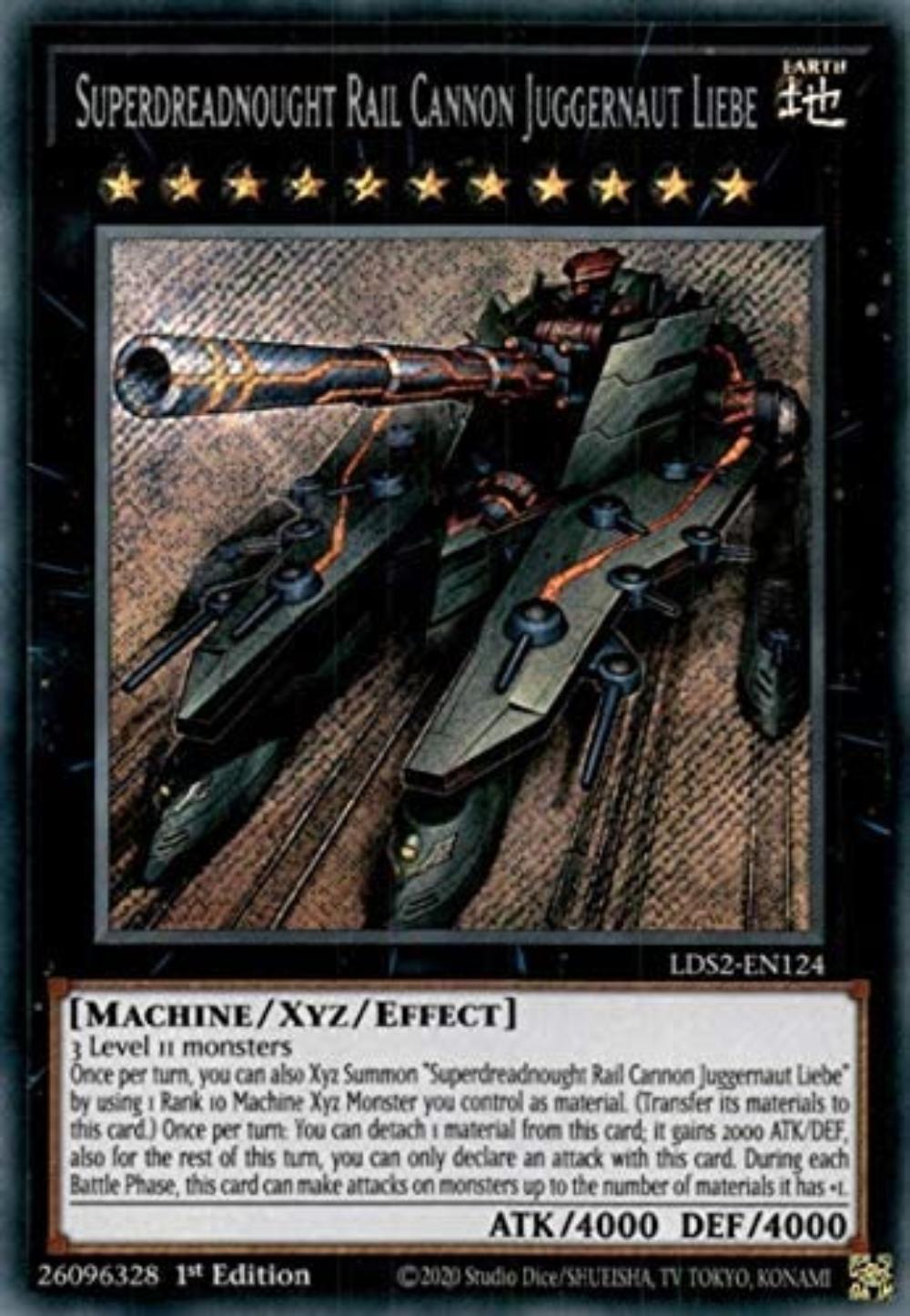 LDS2-EN124 Superdreadnought Rail Cannon Juggernaut Liebe Secret Rare 1st Edi